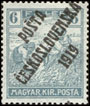 Pošta československá 1919 - Výplatní známky z let 1916 - 1918 - 6 f zelenomodrá