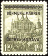 Přetiskové provizorium 1939 - 1,60 Kč žlutozelená