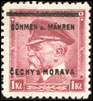 Přetiskové provizorium 1939 - 1 Kč červená