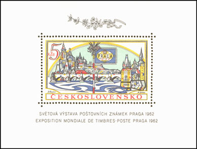 Světová výstava poštovních známke PRAGA 1962 - výstavní aršík