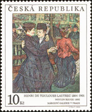 Umělecká díla na známkách - Moulin Rouge