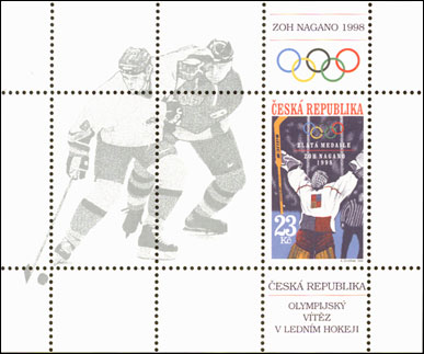 ZOH Nagano  zlatá medaile v hokeji - aršík
